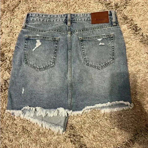 Asymmetrical jean mini skirt button fly Hidden brand Los Angeles size M (E107) - Picture 4 of 6
